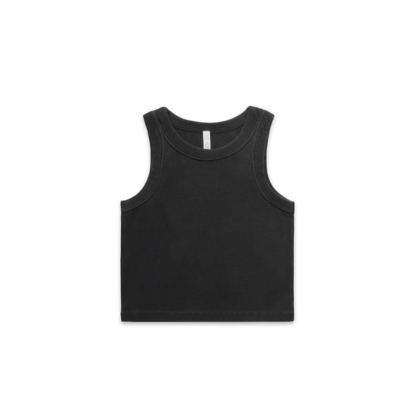 Wo's Faded Organic Rib Crop Tank - 4035
