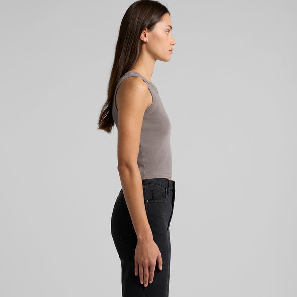 Wo's Faded Organic Rib Crop Tank - 4035