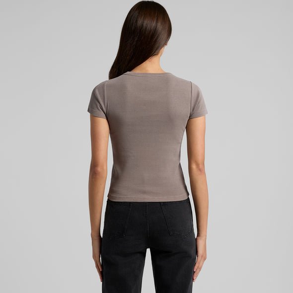 Wo's Faded Organic Rib Tee - 4036