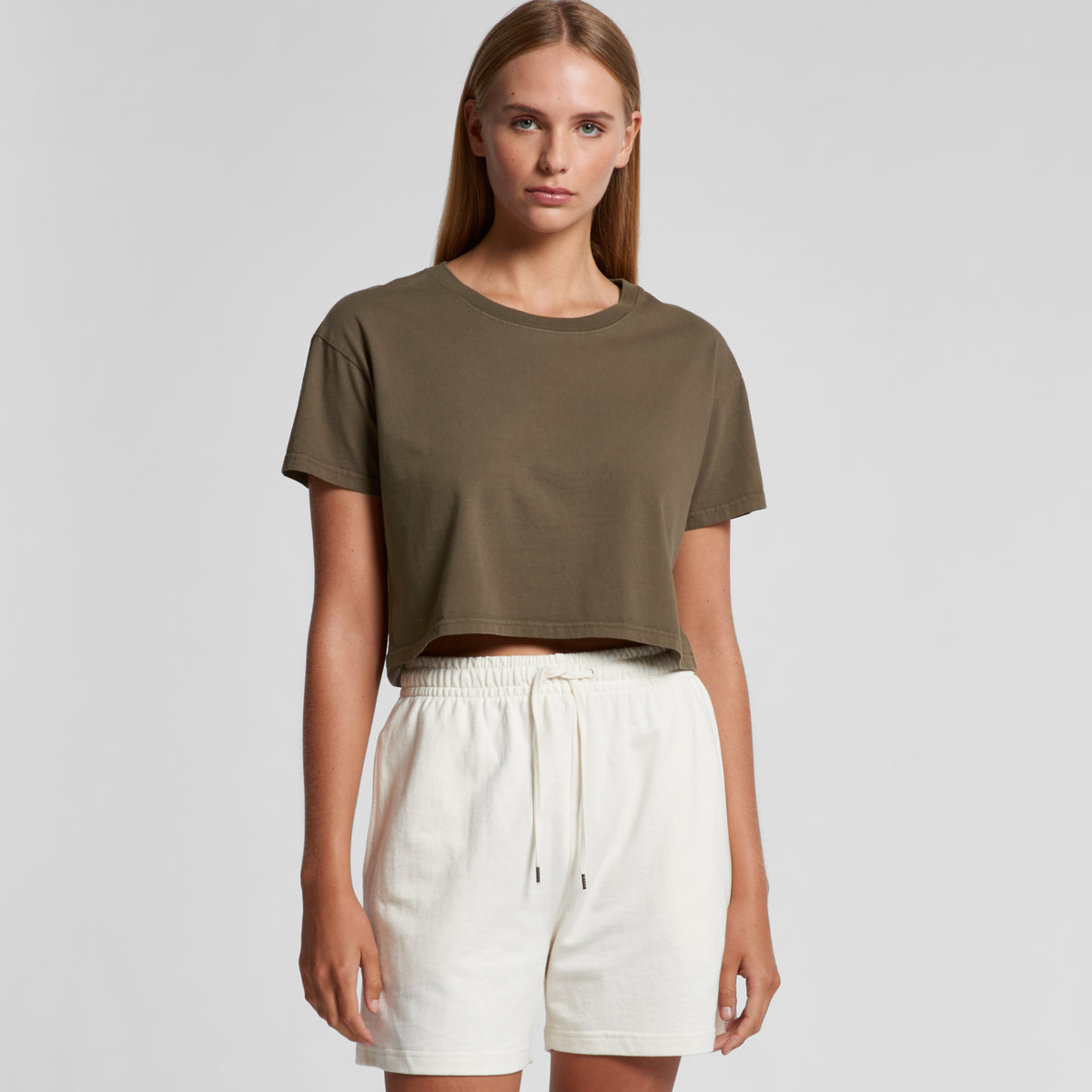 Wo's Faded Crop Tee - 4062F