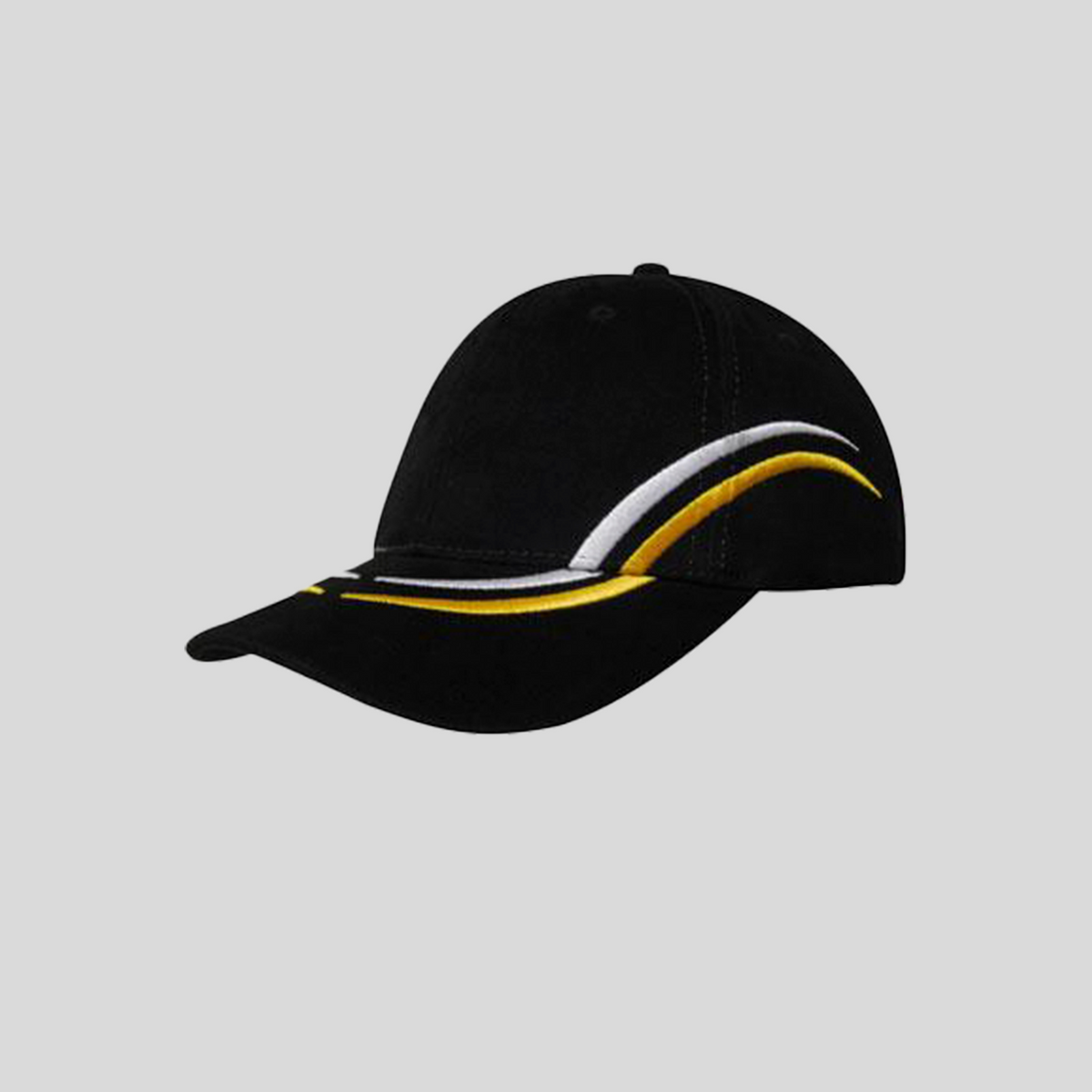 Brushed Heavy Cotton Cap with Curved Embroidery on Crown and Peak - 4075