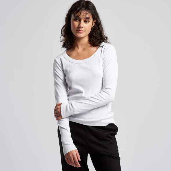 Wo's Organic Rib L/S Tee - 4075