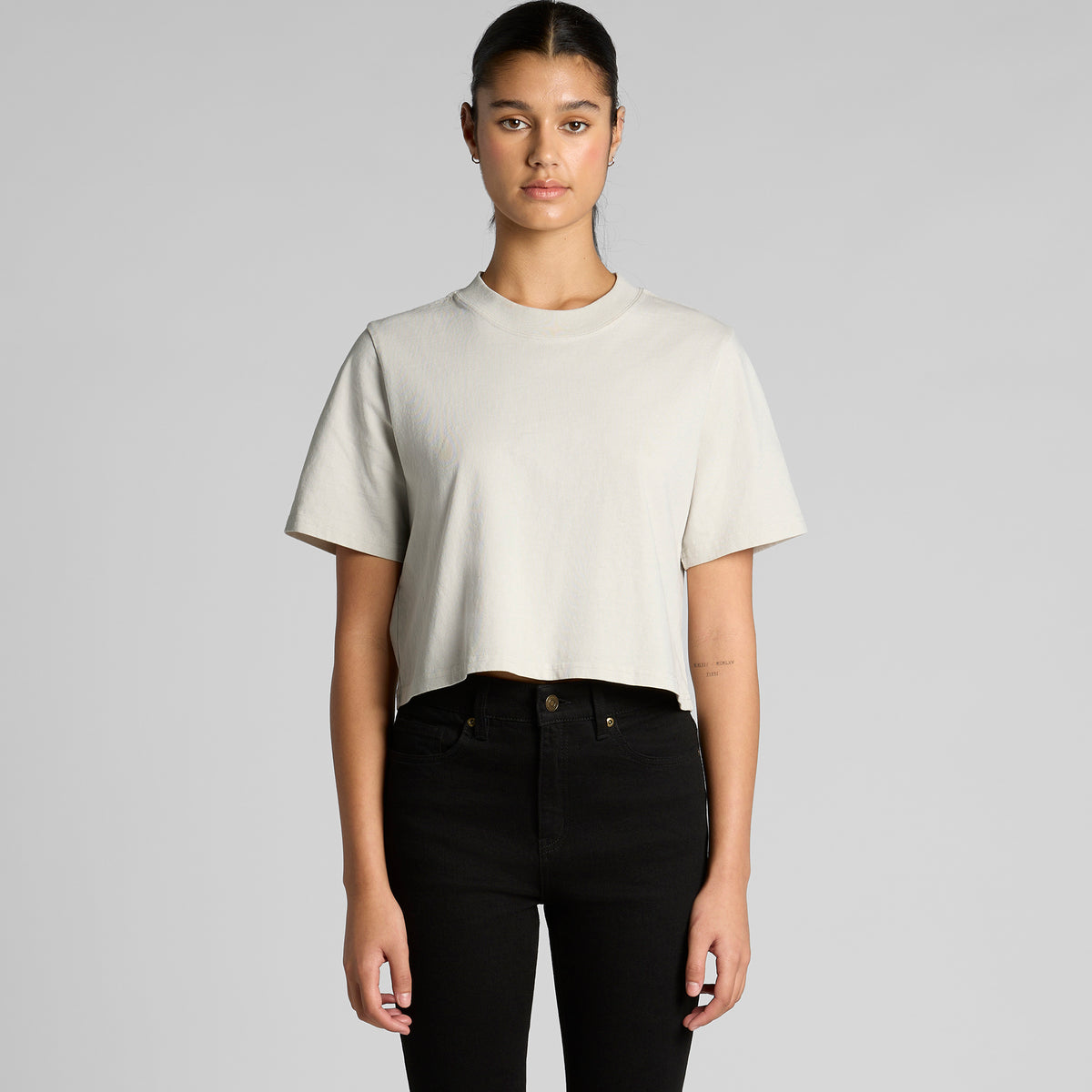 Wo's Heavy Faded Crop Tee - 4089