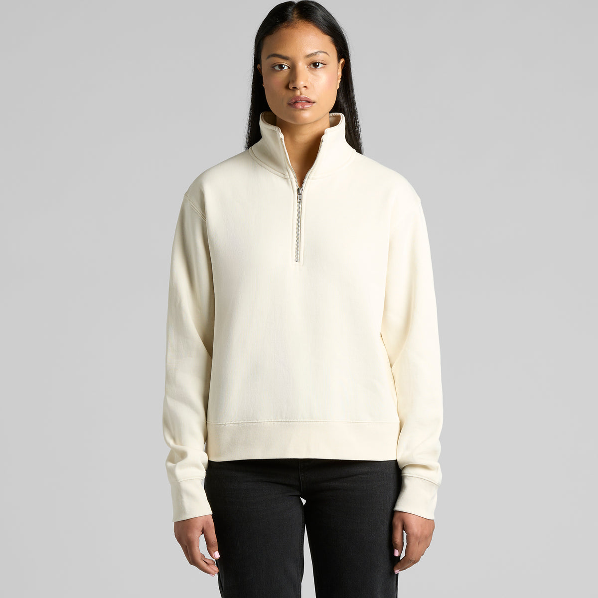 Wo's Stencil Half Zip Crew - 4125