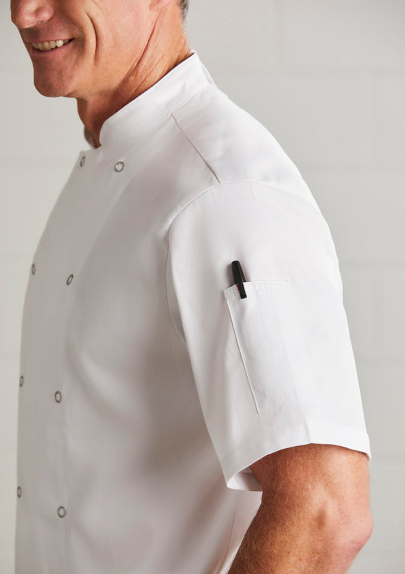 Mens Zest Short Sleeve Chef Jacket