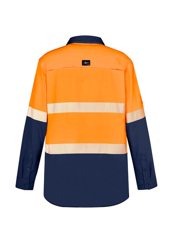 Mens Hi Vis Outdoor Segmented Tape Long Sleeve Shirt