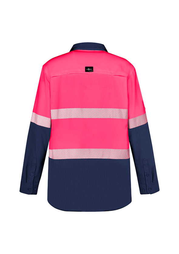 Mens Hi Vis Outdoor Segmented Tape Long Sleeve Shirt